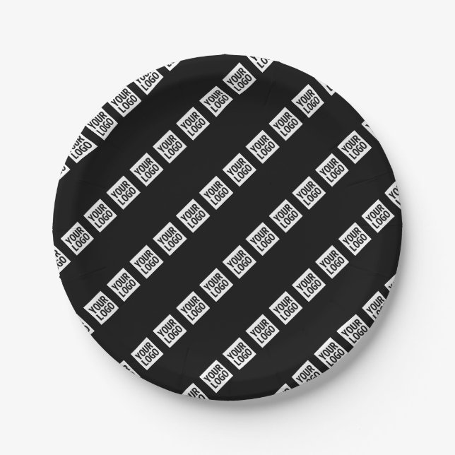 Ihr Logo, Design oder Foto diagonal gekachelt  Pappteller (Vorderseite)