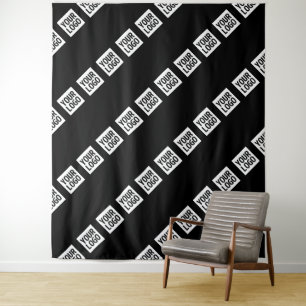 Ihr Logo, Design oder Foto diagonal gekachelt Wandteppich