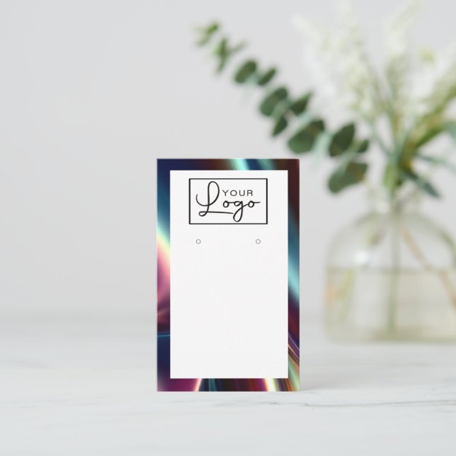 Ihr Logo Dunkler metallischer Shine Erring Card QR Visitenkarte (Stehend Vorderseite)