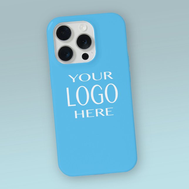 Ihr Logo | Einfacher Logoaustausch Sky Blue iPhone Hülle (Von Creator hochgeladen)