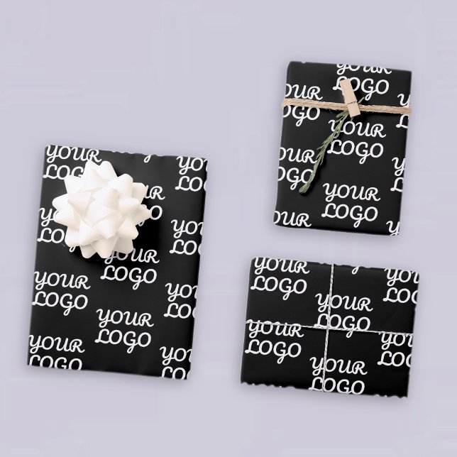 Ihr Logo | Einfaches Muster für wiederholte Logos Geschenkpapier Set (Von Creator hochgeladen)