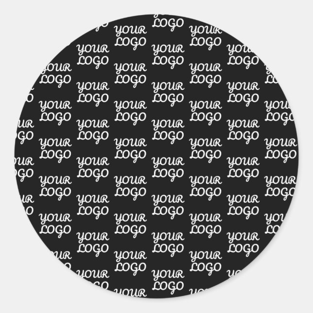 Ihr Logo | Einfaches Muster für wiederholte Logos Runder Aufkleber (Vorderseite)