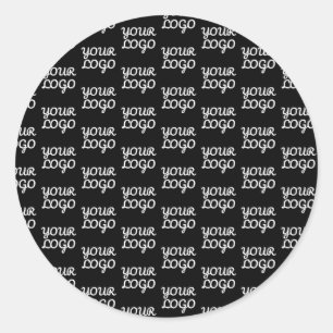 Ihr Logo Einfaches Muster für wiederholte Logos Runder Aufkleber