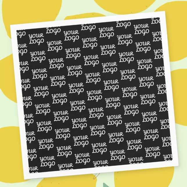 Ihr Logo | Einfaches Muster für wiederholte Logos Serviette (Von Creator hochgeladen)
