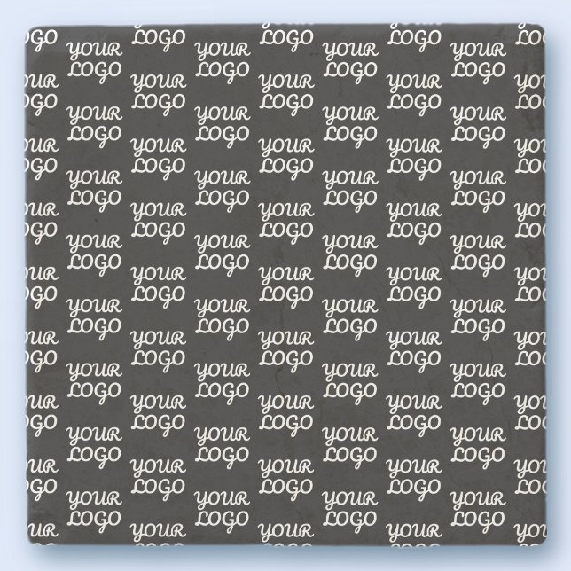Ihr Logo | Einfaches Muster für wiederholte Logos Steinuntersetzer (Von Creator hochgeladen)
