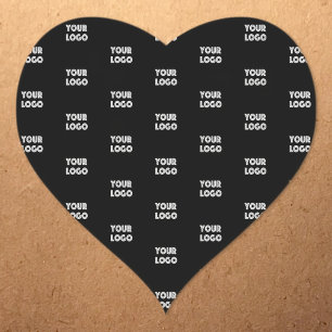 Ihr Logo Einfaches Wiederholungslogo Schwarz Herz-Aufkleber