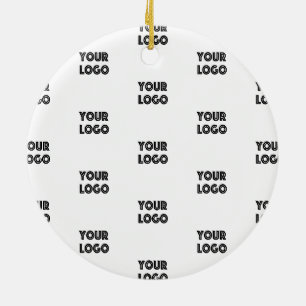 Ihr Logo Einfaches Wiederholungslogo Weiß Keramik Ornament