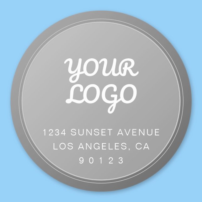 Ihr Logo Einzigartige graue Rücksendeadresse Runder Aufkleber (Von Creator hochgeladen)