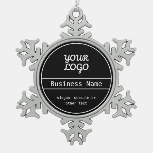 Ihr Logo Einzigartiges editierbares Business-Des Schneeflocken Zinn-Ornament