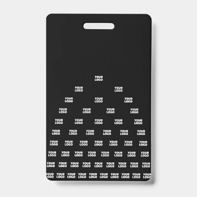 Ihr Logo Einzigartiges Muster | Schwarz (bearbeitb Ausweis (Vorderseite)