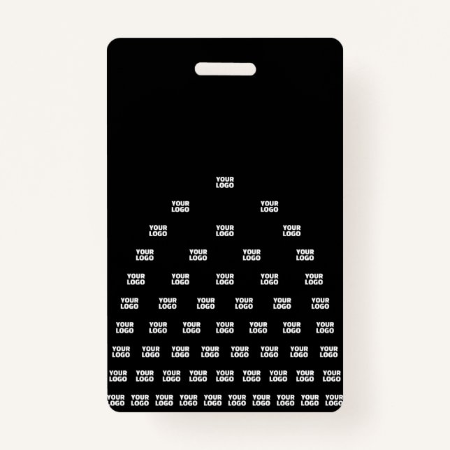 Ihr Logo Einzigartiges Muster | Schwarz (bearbeitb Ausweis (Vorderseite)