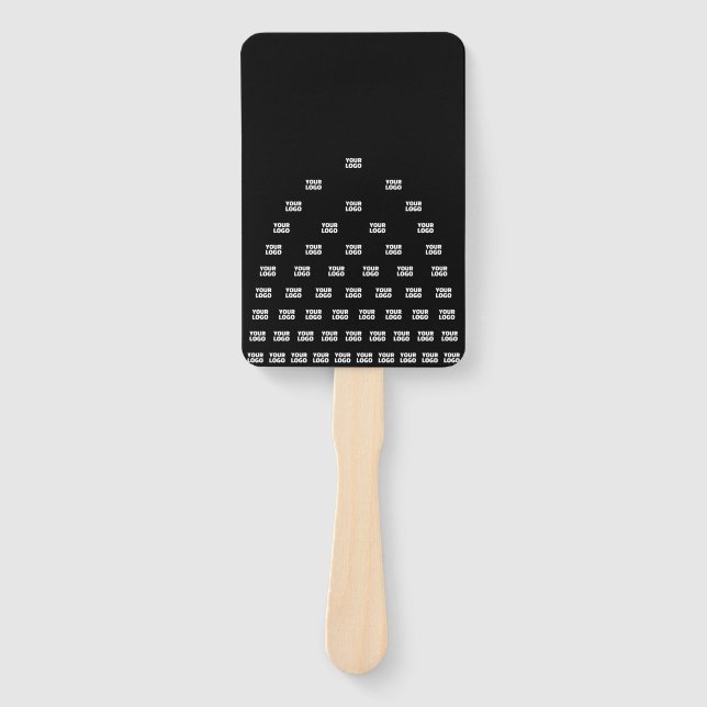 Ihr Logo Einzigartiges Muster | Schwarz (bearbeitb Fächer (Vorderseite)