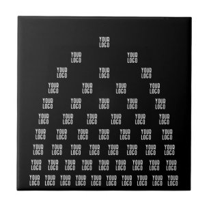 Ihr Logo Einzigartiges Muster   Schwarz (bearbeitb Fliese