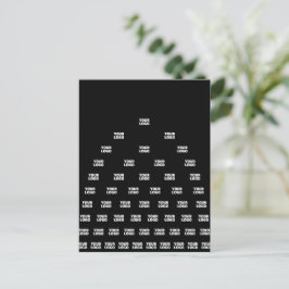Ihr Logo Einzigartiges Muster | Schwarz (bearbeitb Postkarte