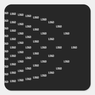 Ihr Logo Einzigartiges Muster Schwarz (bearbeitb Quadratischer Aufkleber