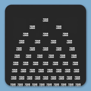 Ihr Logo Einzigartiges Muster   Schwarz (bearbeitb Quadratischer Aufkleber