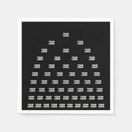 Ihr Logo Einzigartiges Muster | Schwarz (bearbeitb Serviette