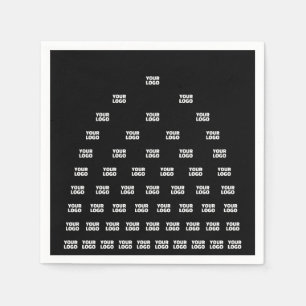 Ihr Logo Einzigartiges Muster   Schwarz (bearbeitb Serviette