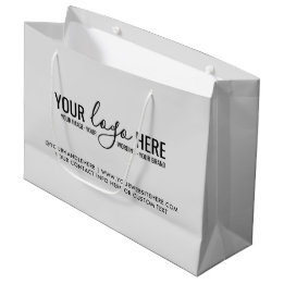 Ihr Logo Event Geschäftsunternehmen Branding Grau Große Geschenktüte