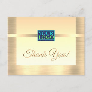 Ihr Logo, Firmenname, Nachricht, Gold Danke Postkarte