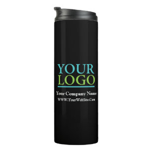 Ihr Logo, Firmenname Promo, DIY-Nachricht, Schwarz Thermosbecher