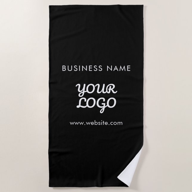 Ihr Logo Firmenname & Slogan oder Website Strandtuch (Vorderseite)