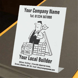 Ihr Logo für das Design des lokalen Builder-Cartoo Sockelschild