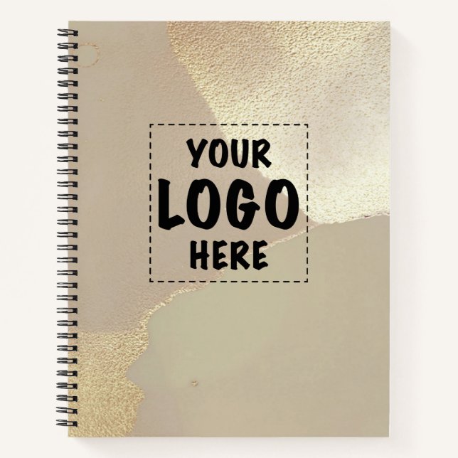 Ihr Logo für ein Schwarzes Notebook Notizbuch (Vorderseite)