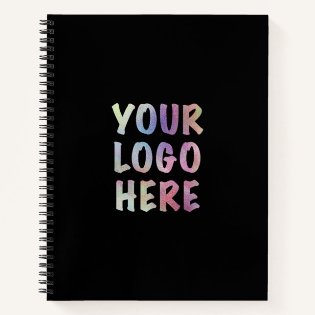 Ihr Logo für ein Schwarzes Notebook Notizbuch (Vorderseite)