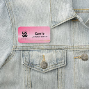 Ihr Logo Gebürstet Hot Pink Namensschild mit Gold