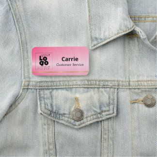 Ihr Logo Gebürstet Hot Pink Namensschild mit Gold