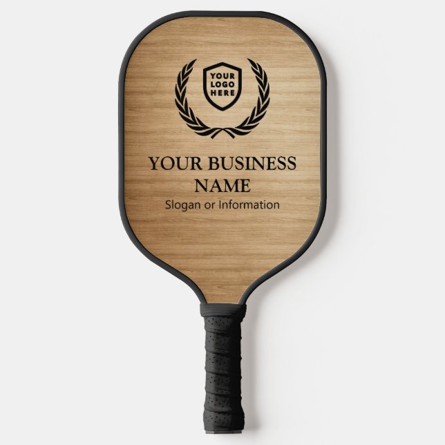 Ihr Logo-Geschäft | Minimalistisches Holz Pickleball Schläger (Vorderseite)