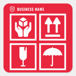 Ihr Logo-Geschäft | Packungsaufbereitung Symbol ro Quadratischer Aufkleber