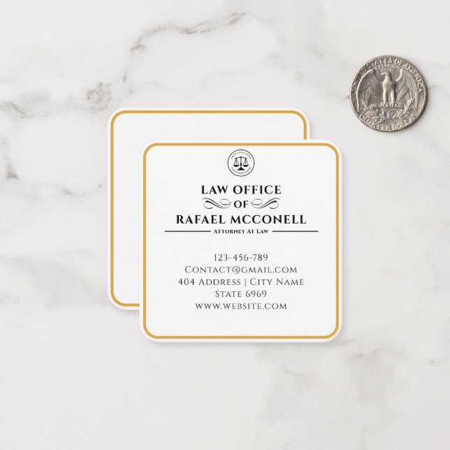 Ihr Logo-Geschäft | Rechtsanwalt Mitteilungskarte (Vorderseite/Rückseite Beispiel)