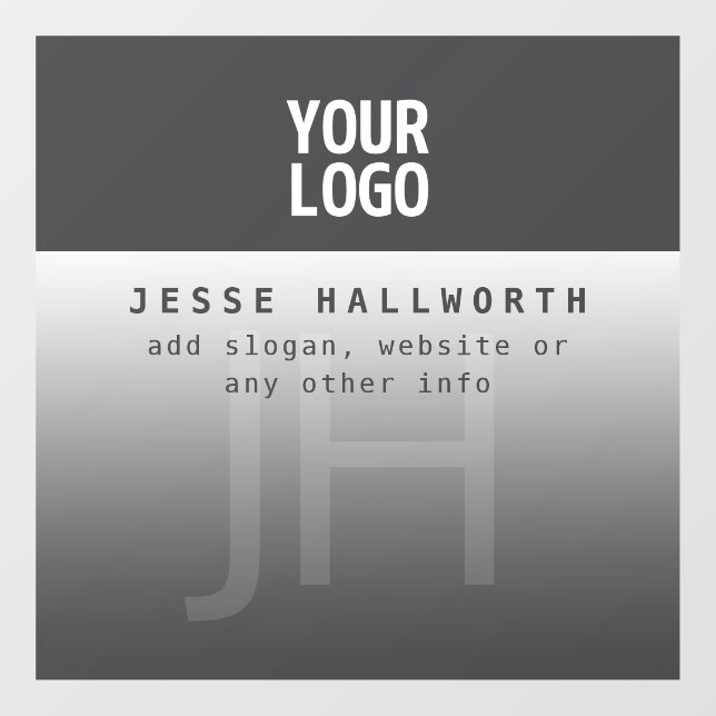 Ihr Logo, Geschäftsname und Monogramm Fensteraufkleber (Blatt)