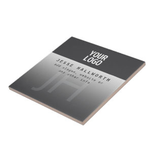 Ihr Logo, Geschäftsname und Monogramm Fliese