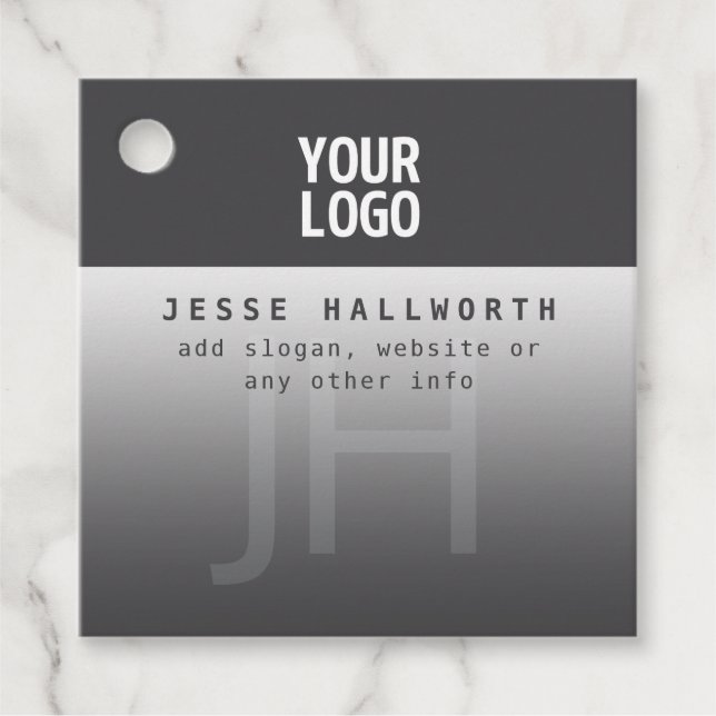 Ihr Logo, Geschäftsname und Monogramm Geschenkanhänger (Vorderseite)