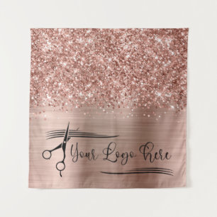 Ihr Logo Glänzende Rose Gold Glamour Wandteppich