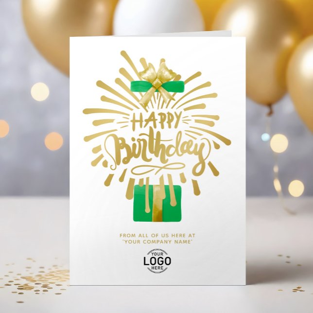 Ihr Logo Grünes Geschenk Gold Fireworks Group Gebu Karte (Von Creator hochgeladen)
