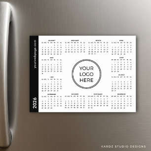 Ihr Logo hier 2026 weißer magnetischer Kalender Magnetkarte