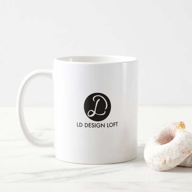 Ihr Logo Hier bearbeitete Geschäftsvorlage Kaffeetasse (Mit Donut)