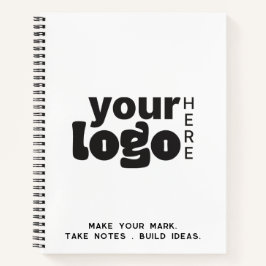 Ihr Logo hier Berufliche Schwarz-weiße Markenbezei Notizbuch