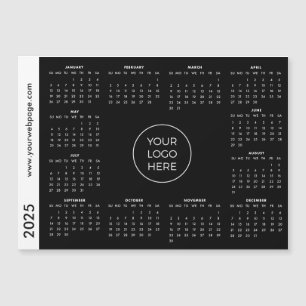 Ihr Logo hier Black 2025 Magnetic Calendar Magnetkarte