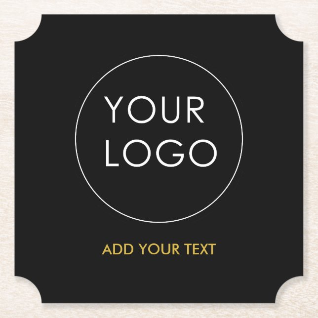 Ihr Logo hier Business Company Black Untersetzer (Vorderseite)