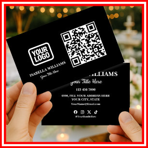 Ihr Logo Hier Einfach Moderne Schwarze Website-QR- Visitenkarte
