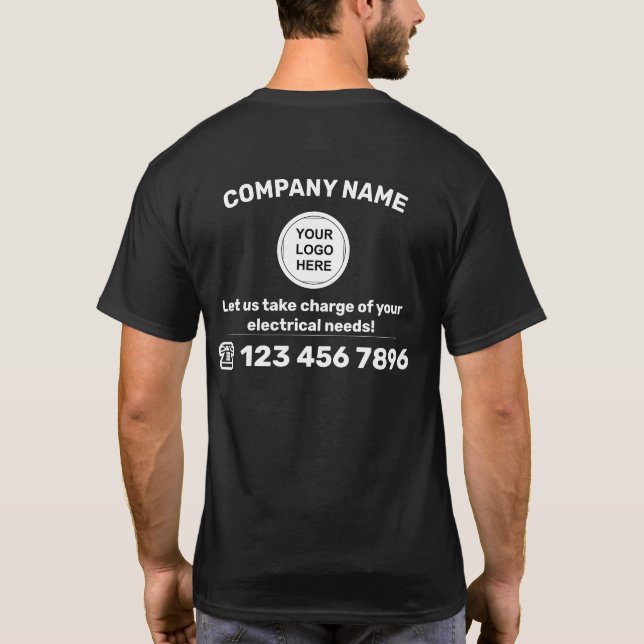Ihr Logo hier Electric Service Branded Workwear T T-Shirt (Rückseite)