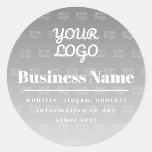 Ihr Logo hier gepolstertes Muster grau und weiß Runder Aufkleber
