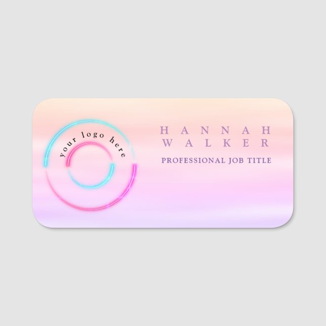 Ihr Logo hier, holografische Farbe Namensschild (Vorderseite)