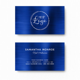 Ihr Logo hier Imitate Royal Navy Blue Ombre Foil Visitenkarte