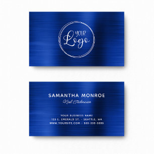 Ihr Logo hier Imitate Royal Navy Blue Ombre Foil Visitenkarte